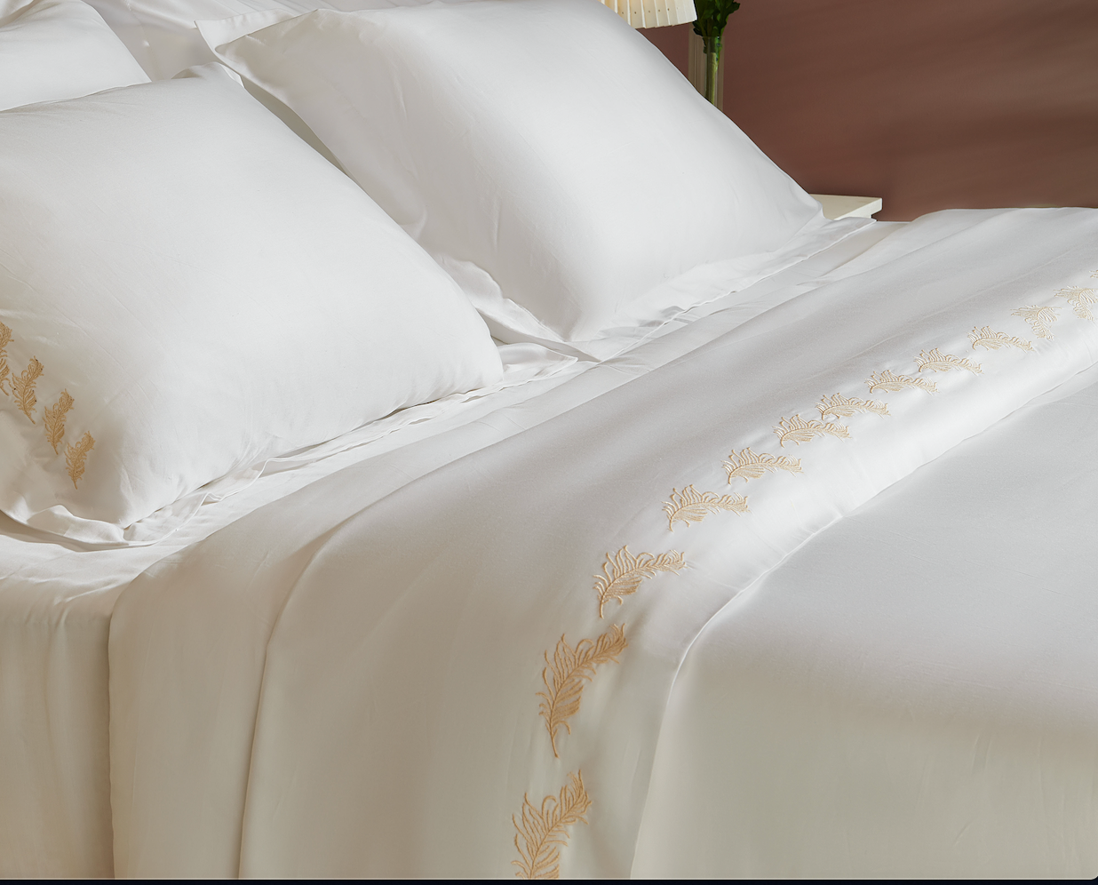 White Duvet Cover with Embroidery (Customizable)